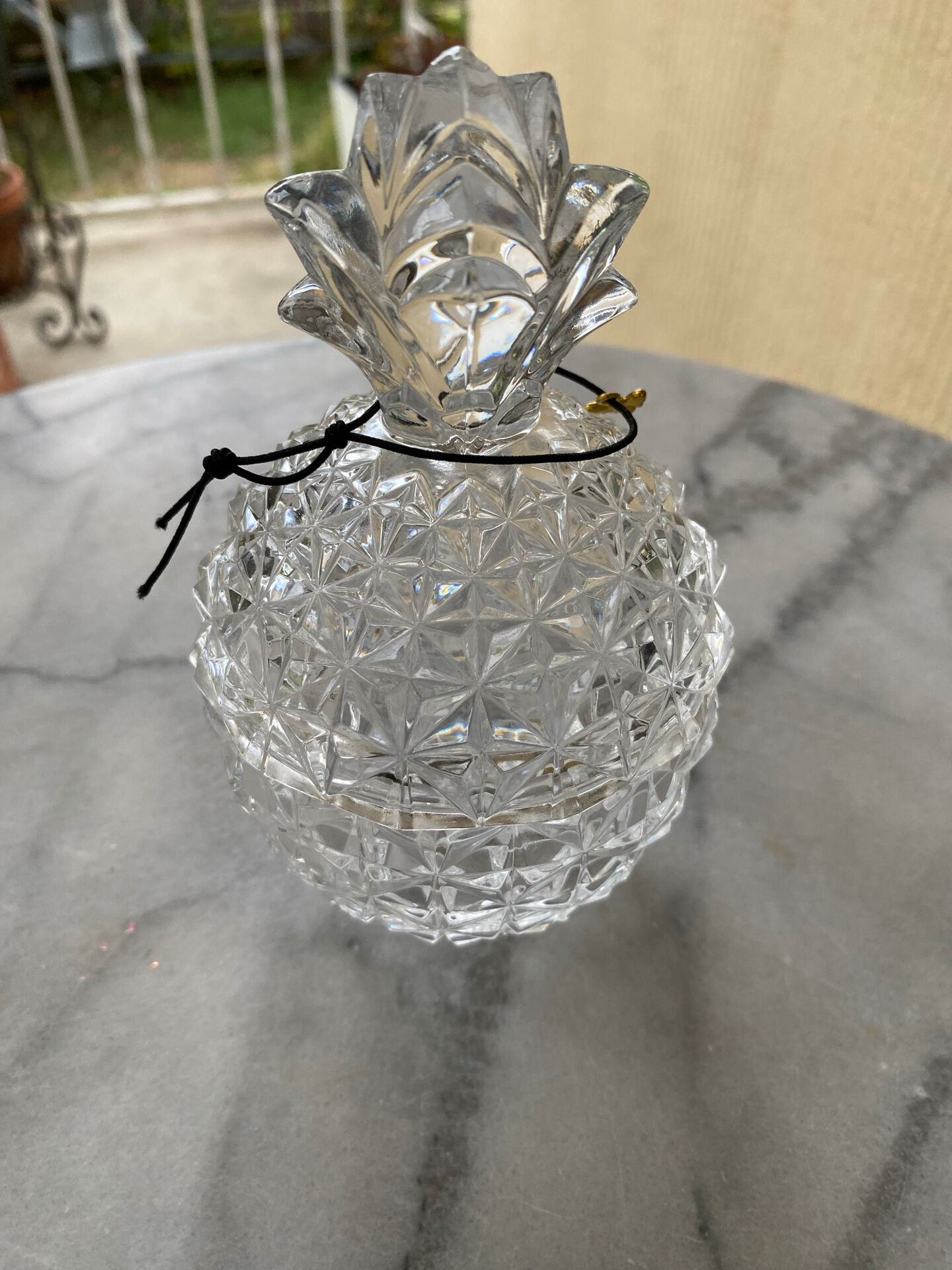 Candy box / Jewellery box "Pineapple" in cut crystal – Vintage style