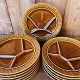 12 vintage fondue plates Sarreguemines France