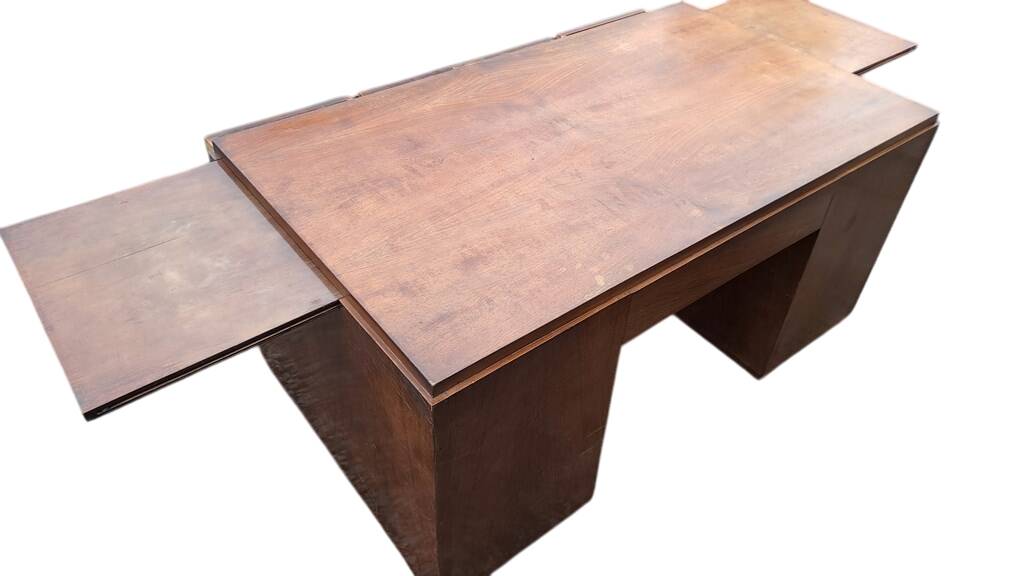 Art Deco walnut pedestal desk, 1930s