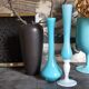 Duo de vases soliflores en opaline de foire vintages