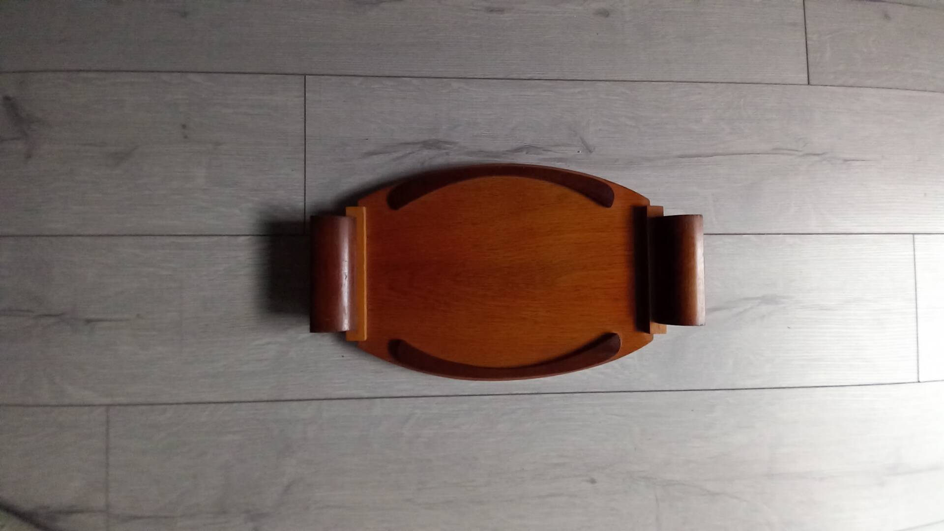 Vintage wooden marquetry serving tray - Art Deco 1930s