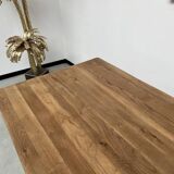 Large extendable solid oak farm table