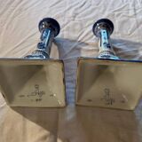 2 candlesticks in the style of the fiancé of Delft, Holland, 1988