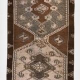 3x10 Dark Brown Oriental Persian Runner Rug 87x302Cm SK 21984