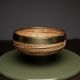 Rattan and brass fruit basket
