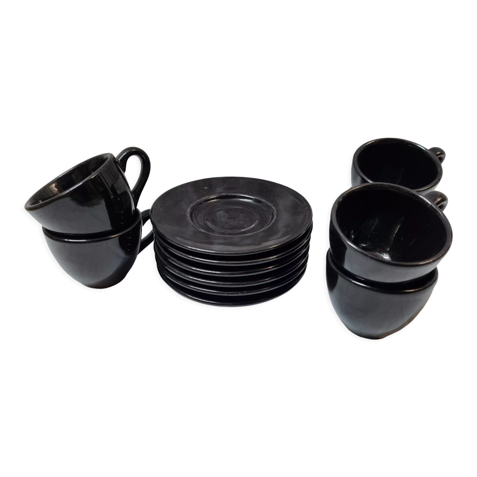 6 black coffee cups Krups, 1980