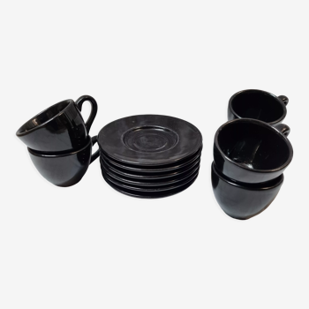 6 black coffee cups Krups, 1980