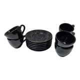 6 tasses à café noires Krups, 1980