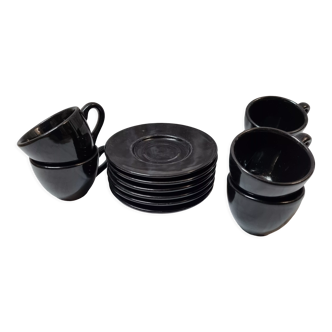 6 black coffee cups Krups, 1980