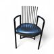 Fauteuil avant-gardiste en cuir et ressorts, Italie années 1980
