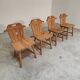 Set of 4 Vintage Tyrolean Dining Room Chairs in Pine, 1970s.