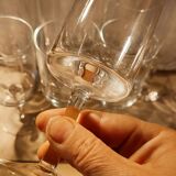 10 old cylindrical crystal glasses