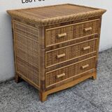 Rattan and wicker chest of drawers