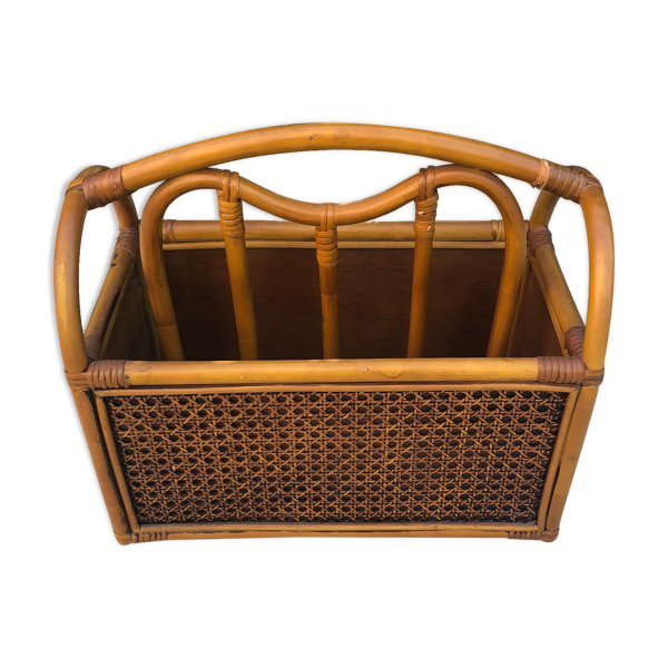 Porte revues bambou et cannage