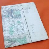 Carte géographique de 1953 (Type1922) Etampes (Essonne) dessinée et publiée par l' Institut Géog