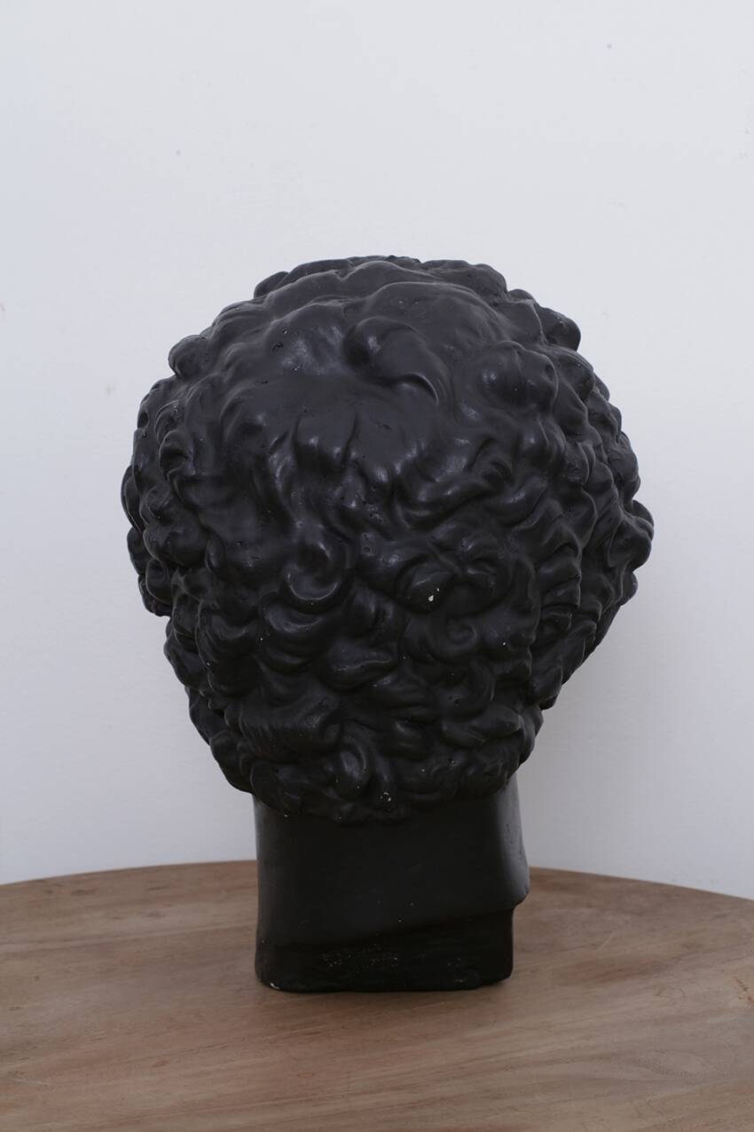 Greek head in waxed black plaster