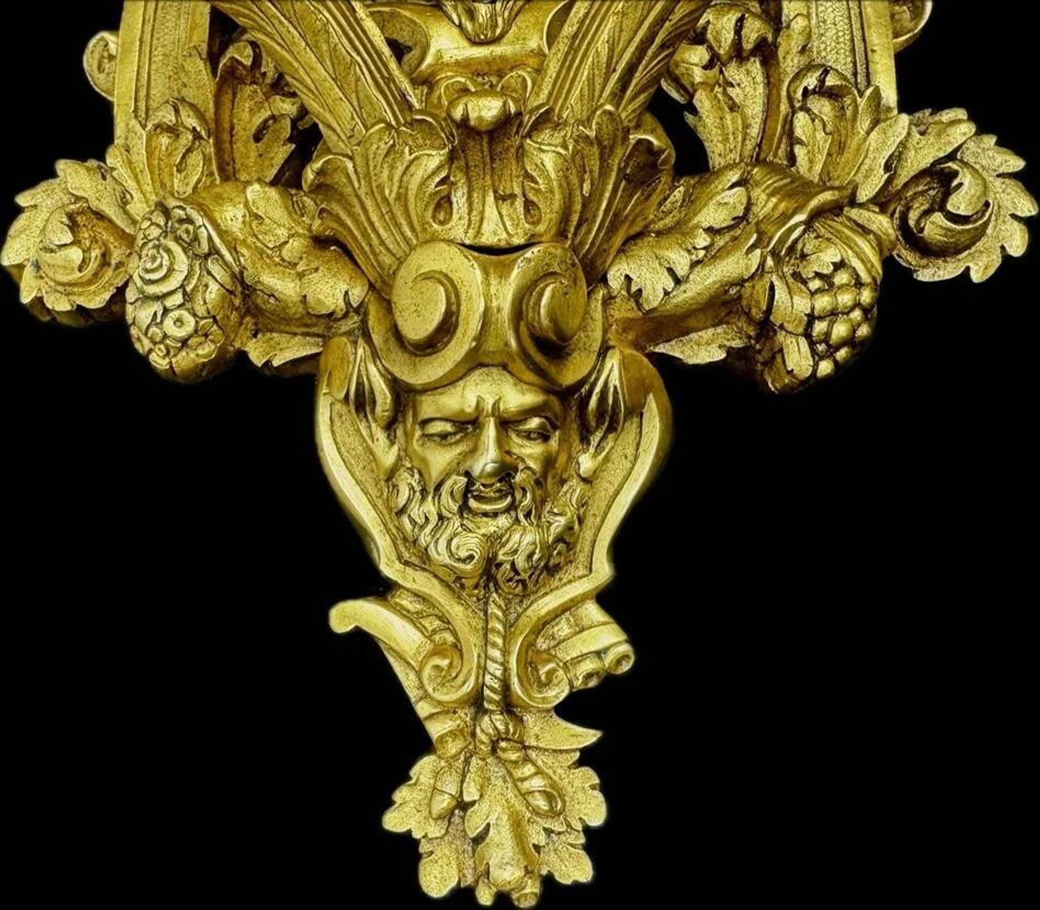 A pair of important gilt bronze wall sconces, Louis XVI style, 19th century.
