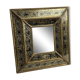 Eglomisé mirror with wooden parecloses