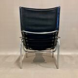 Relax armchair reclining black leather design 1960