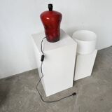 Red ceramic table lamp from the 70s