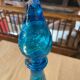 Vintage Empoli blue glass genie carafe