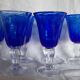 Set of six blue walking glasses "Biot" by Saba.