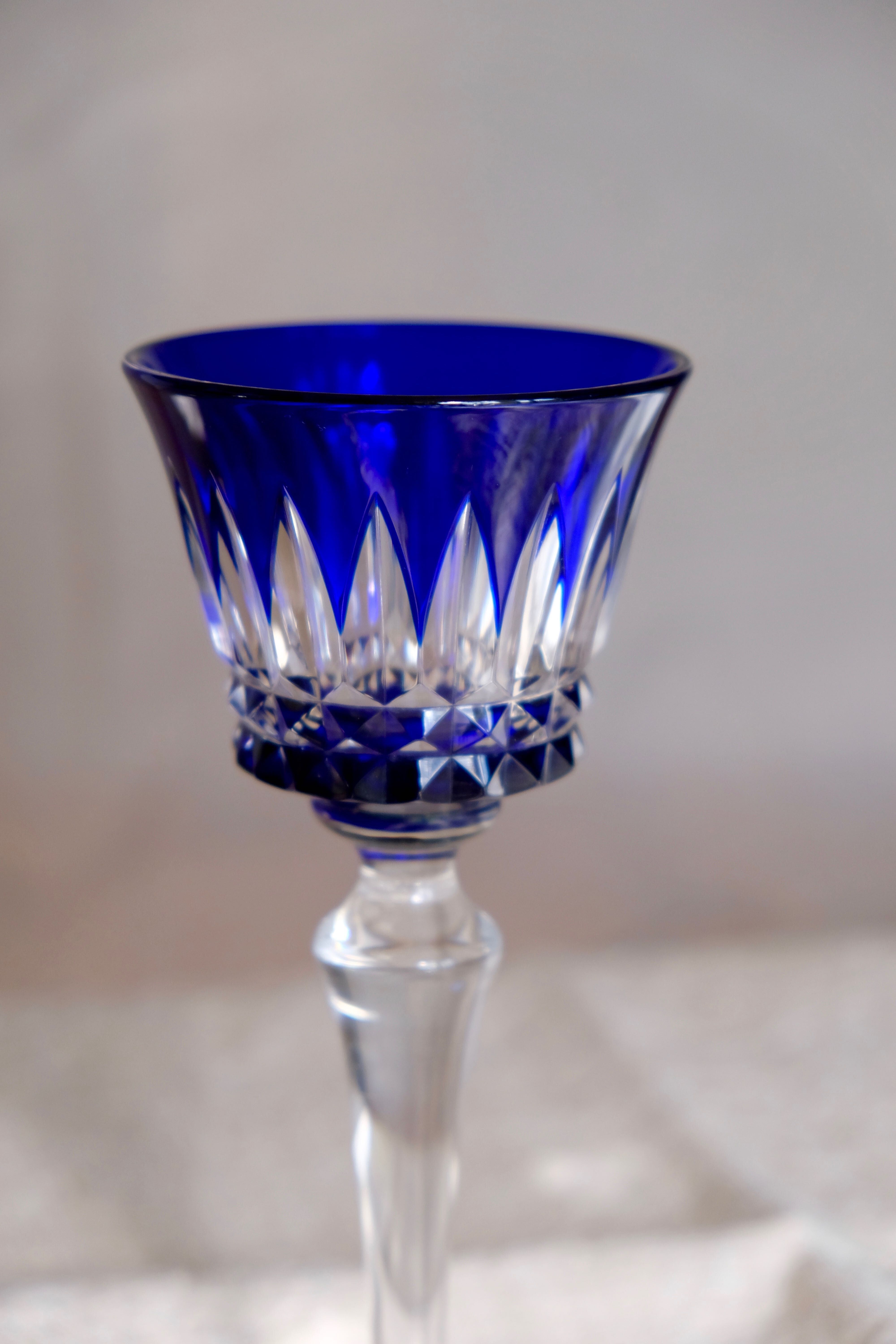 6 Baccarat glasses Piccadilly Model in colored crystal