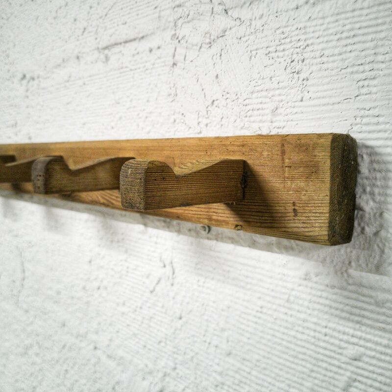 Brutalist wall coat rack with 8 hooks