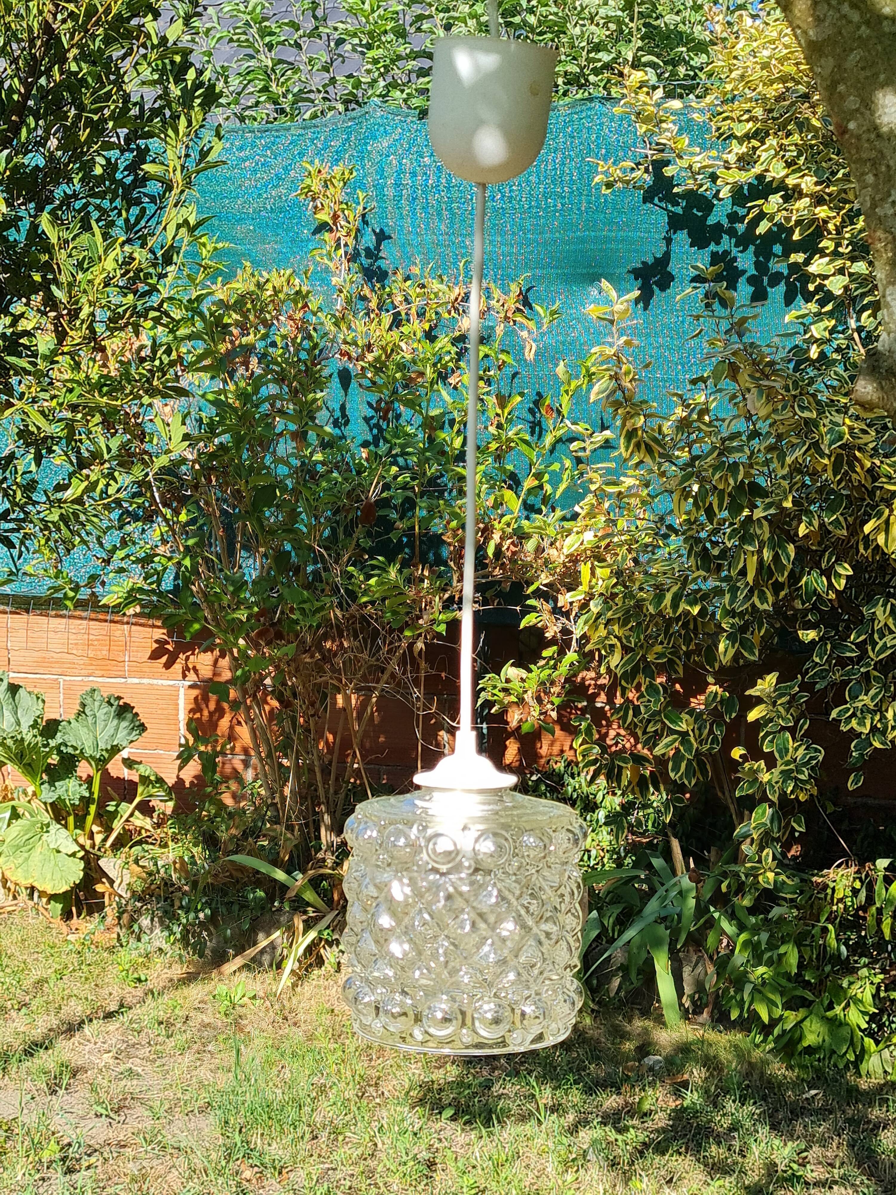 Suspension en verre moulé vintage