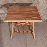 Side table with drawer rattan