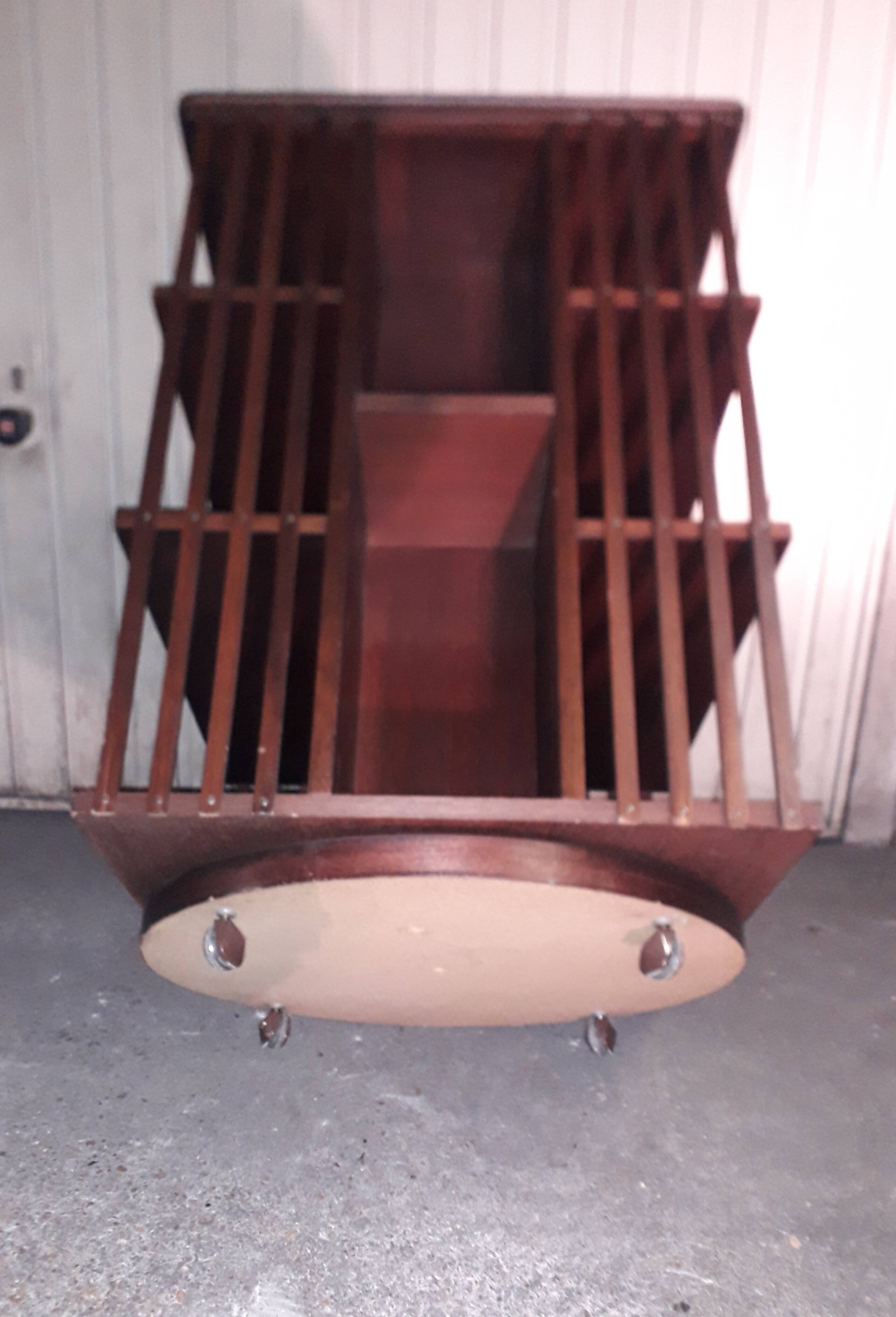 Revolving mahogany library