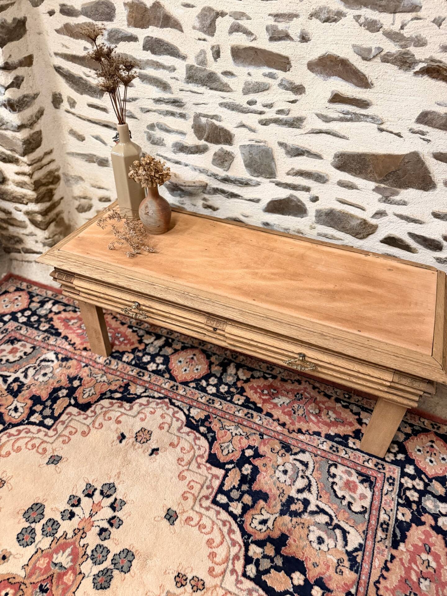 Nice vintage low wooden furniture.