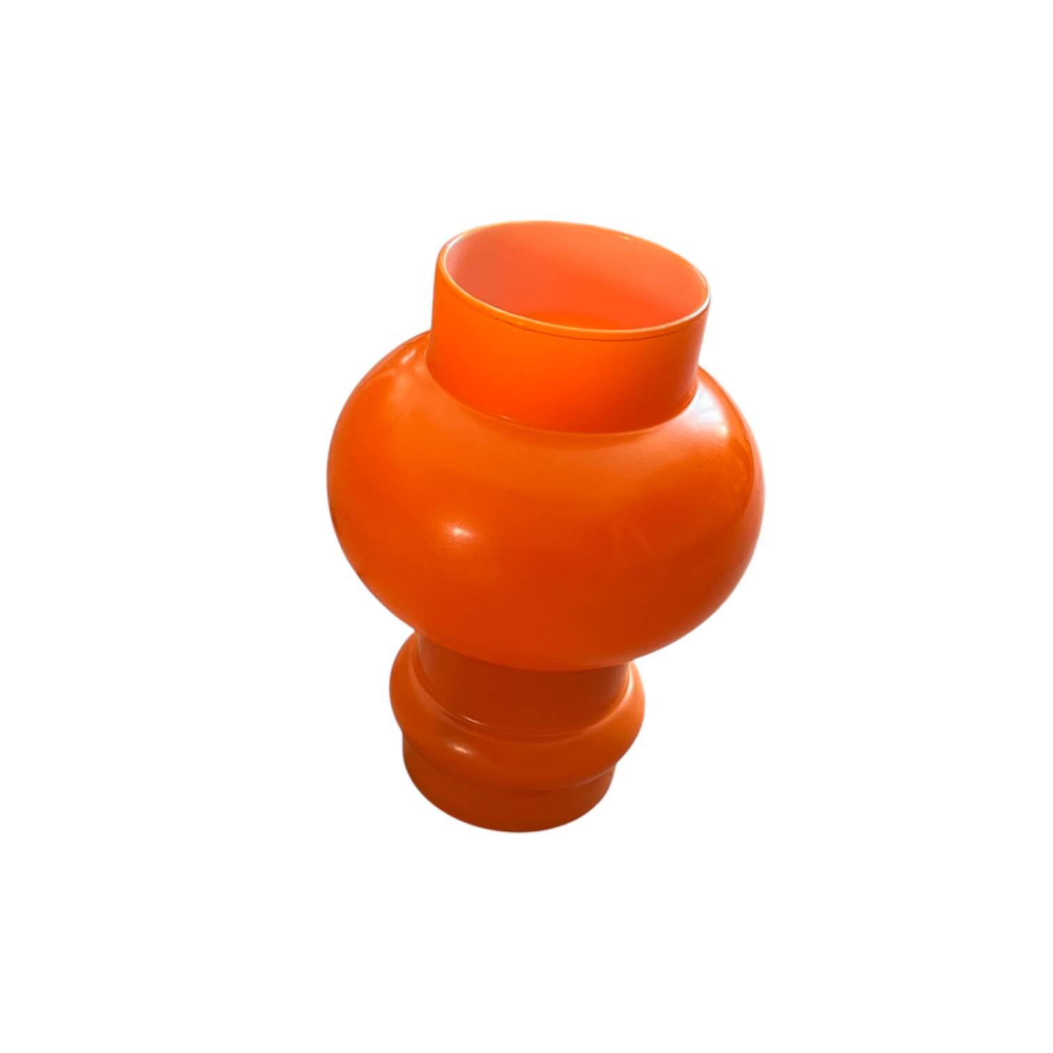 Lampe de table globe en verre opaline orange