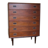 Danish Mid-Century Rosewood 'Highboy' Chest Of Drawers.