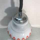 Old monte kitchen hanging white opaline drop vintage orange drawing