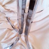 Vintage 1970s glass and chrome wall console