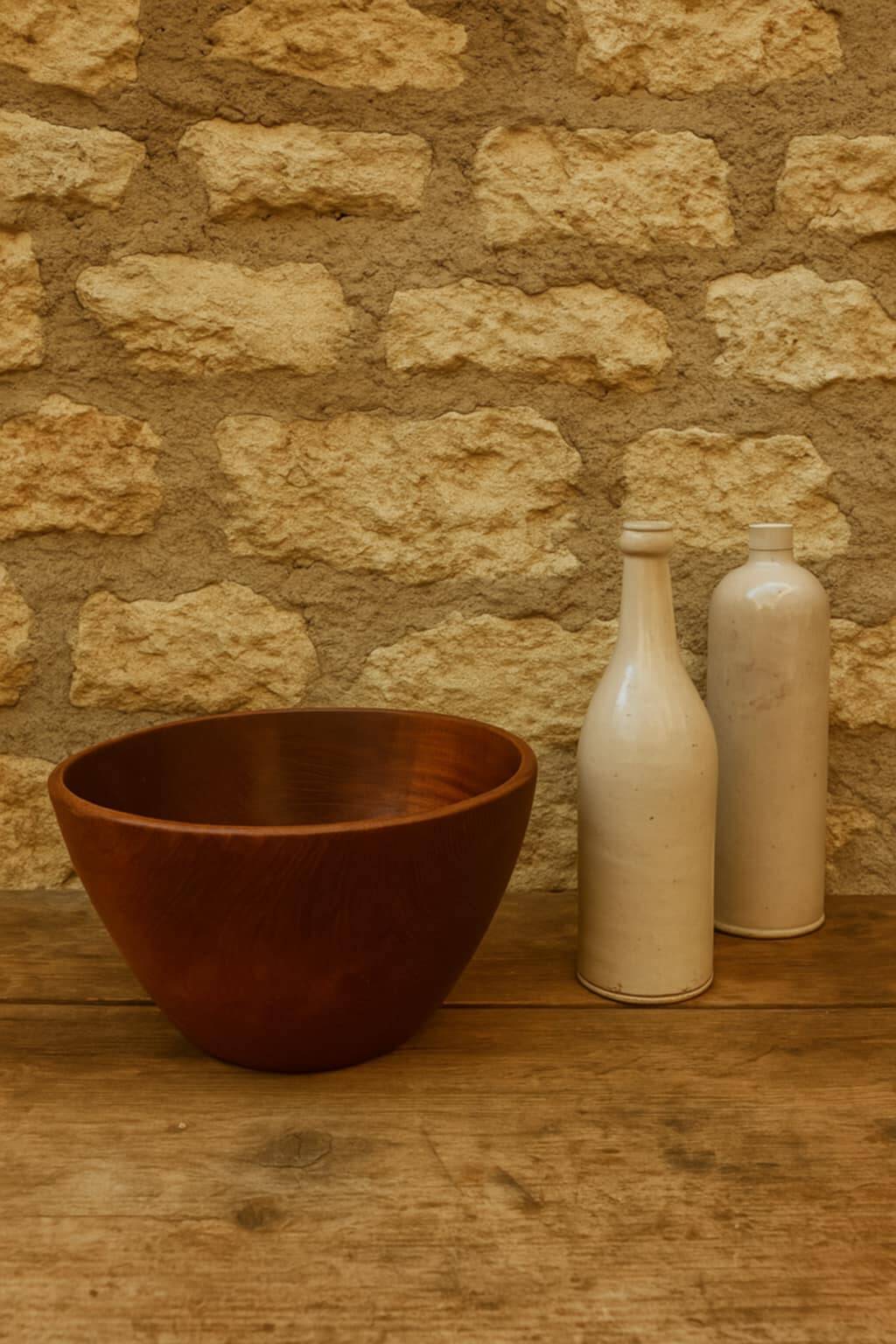 Large vintage teak bowl