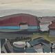 XL Original Swedish Oil on Canvas “Coastal Village” by Bo Sjöberg –Signed