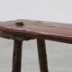 French Primitive Wooden Bench with Splayed Legs, 19th Century