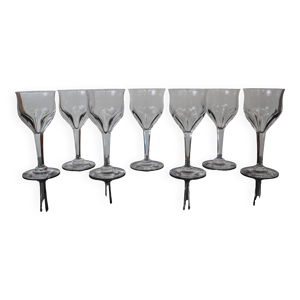 Série de 7 verres à - cristal val saint