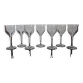 Série de 7 verres à porto en cristal Val Saint Lambert  modèle Nestor