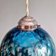 Blue glass églomisé pendant light, 1920s