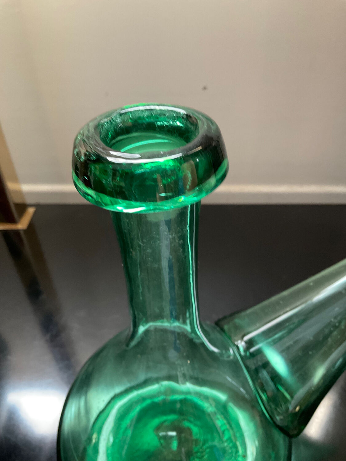 Vintage Porron carafe in glass paste