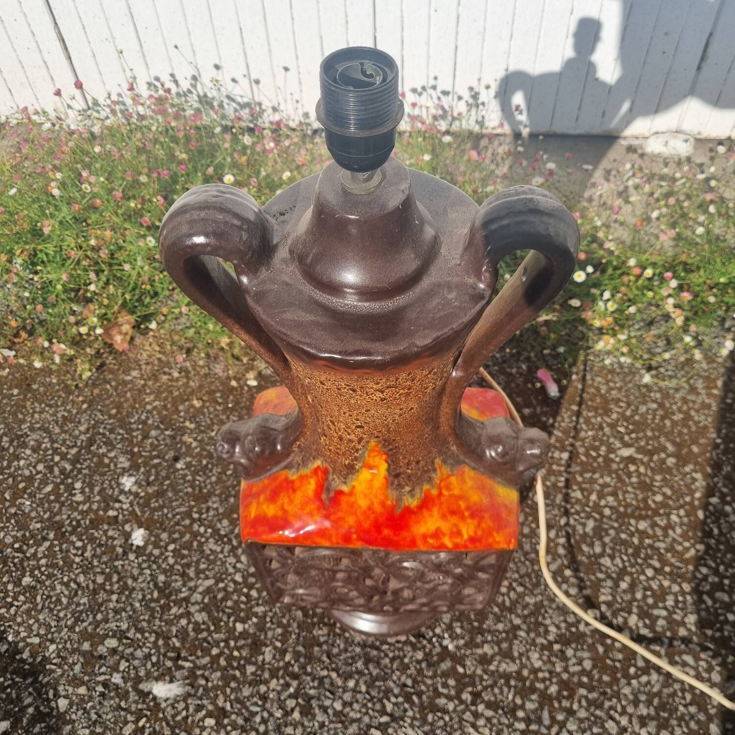 Lampe de sol de 1970, Abat-jour en laiton de mouton