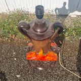 Lampe de sol de 1970, Abat-jour en laiton de mouton