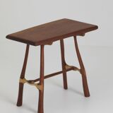 Contemporary handcrafted stool / end table in solid oak and ash wood