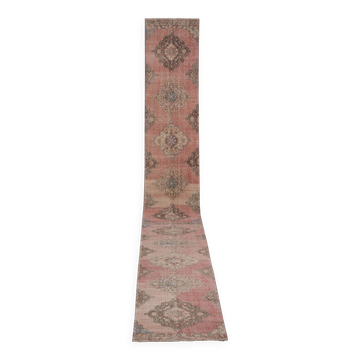 Tapis vintage turc de oushak tissé à la main 85x740 cm