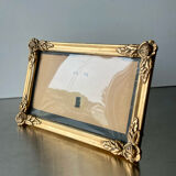 Cadre en bois doré mesures 20 cm x 14 cm verre convexe