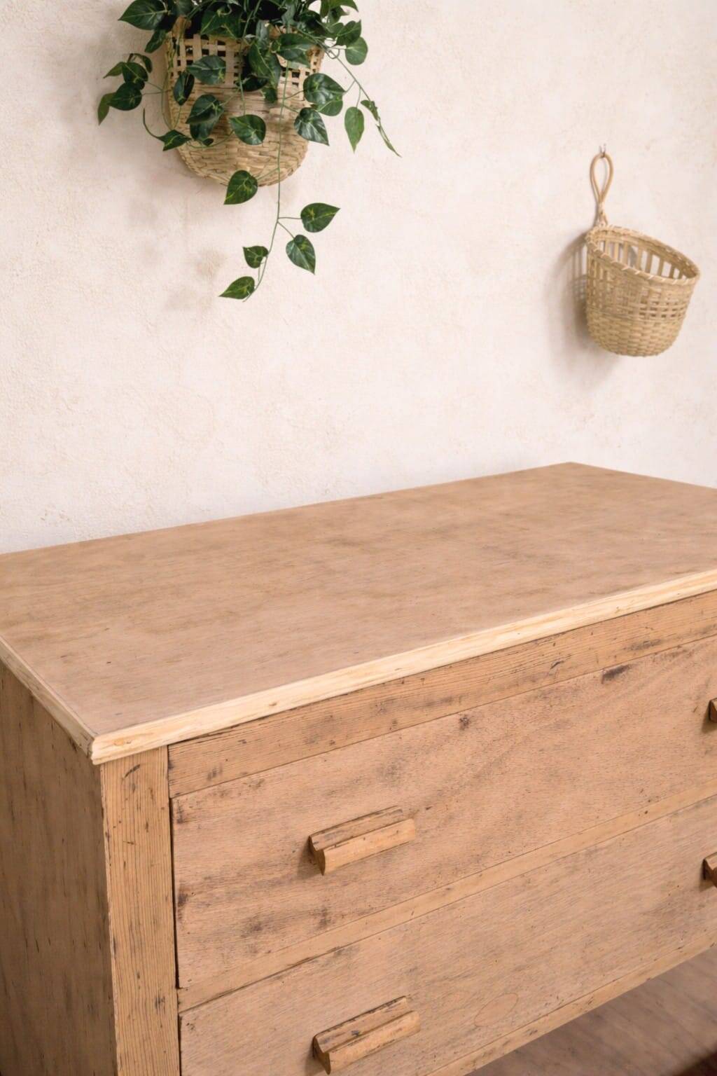 Antique light wood commode – authentic bohemian chic charm