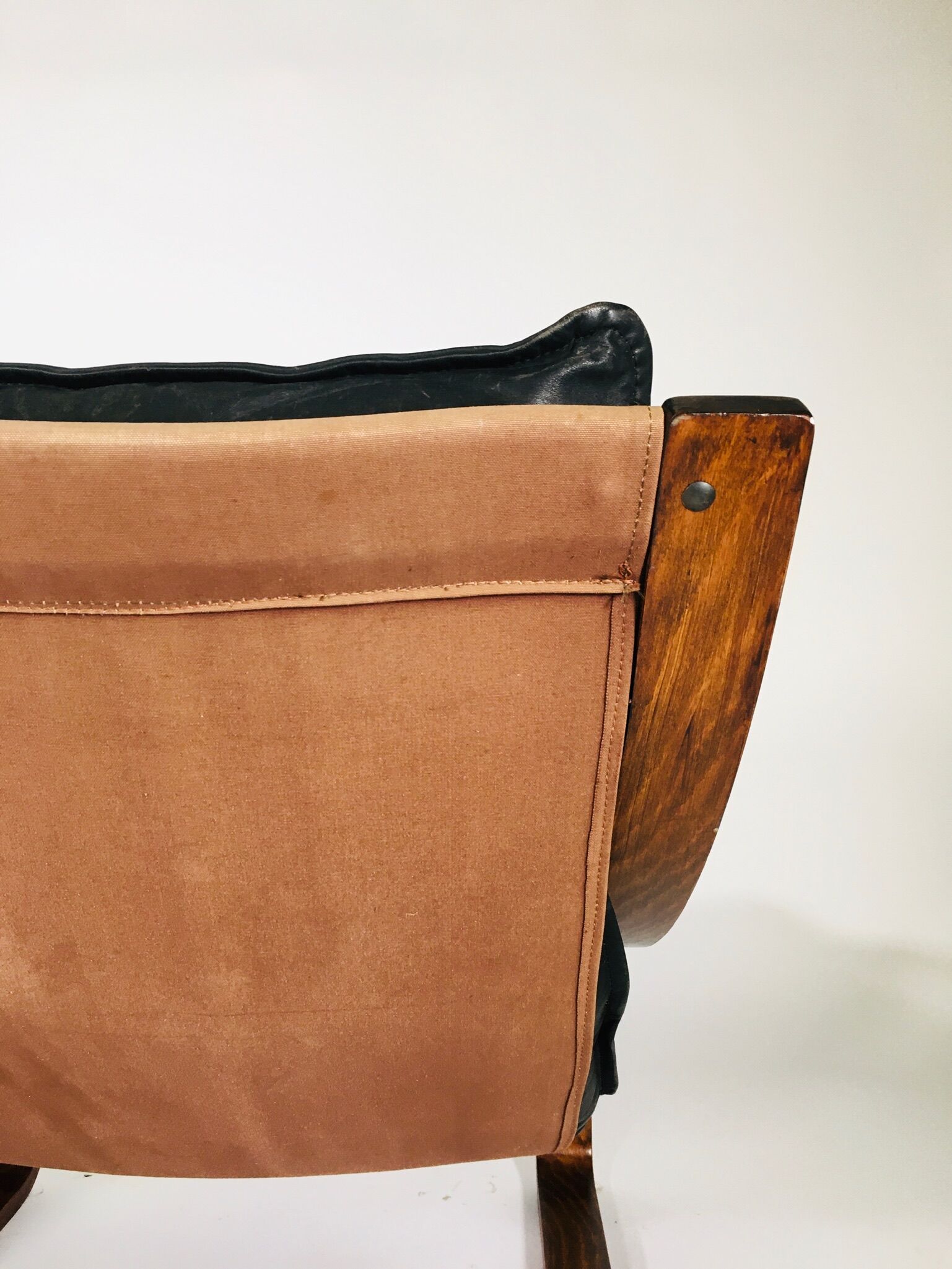 Pair of vintage leather armchairs, Sweden 1960's